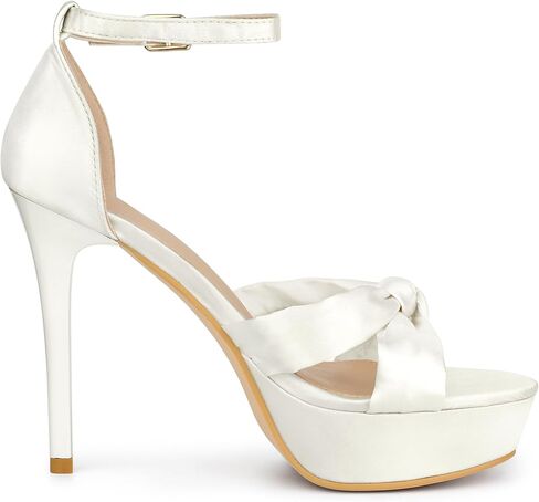 Allegra K Women's Platform Heels Twist Knot Stiletto Heel Satin Heel Sandals in Saudi Arabia