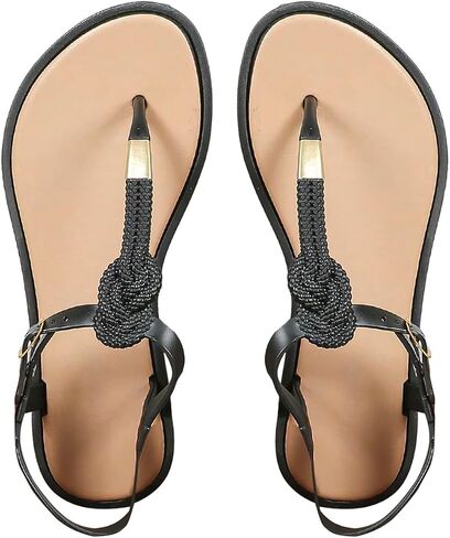 OYOANGLE Women's Braided T Strap Thong Flat Sandals Toe Post Casual Slip on Flip Flop Shoes with Ankle Strap in Saudi Arabia