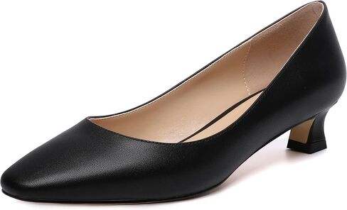 Womens Square Toe Solid Matte Office Casual Slip On Kitten Low Heel Pumps Shoes 1.5 Inch in Saudi Arabia