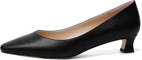 Womens Square Toe Solid Matte Office Casual Slip On Kitten Low Heel Pumps Shoes 1.5 Inch in Saudi Arabia