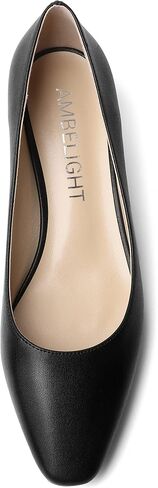 Womens Square Toe Solid Matte Office Casual Slip On Kitten Low Heel Pumps Shoes 1.5 Inch in Saudi Arabia