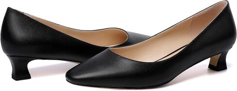Womens Square Toe Solid Matte Office Casual Slip On Kitten Low Heel Pumps Shoes 1.5 Inch in Saudi Arabia