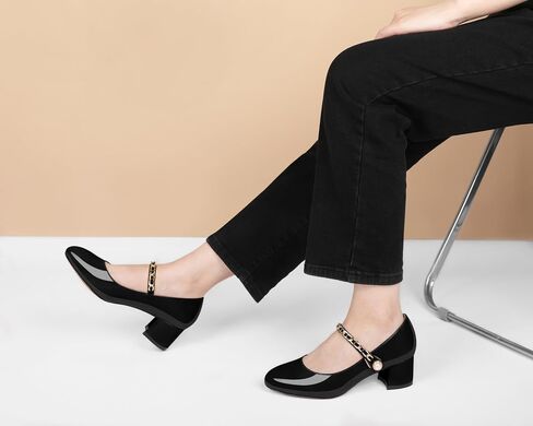 Soireelady Womens Mary Jane Shoes, Chunky Block Heel Pumps, Low Heel Round Closed Toe Heels Dress Shoes Comfort Fashion Wedding Patent 2 Inches in Saudi Arabia