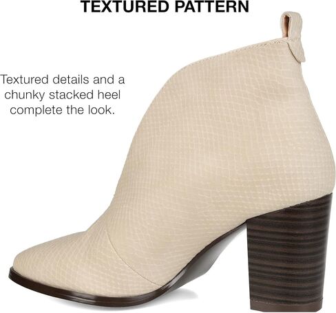 Journee Collection Womens Bellamy Bootie with Vegan Leather Uppers and Deep V Cut Detail in Saudi Arabia