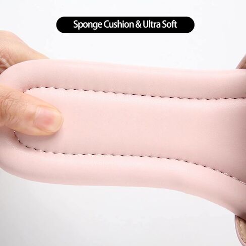 صنادل مسطحة من MUSSHOE للنساء، صنادل مريحة بمقدمة مربعة للنساء، صيفية أنيقة، وردي مسطح 6 in Kuwait