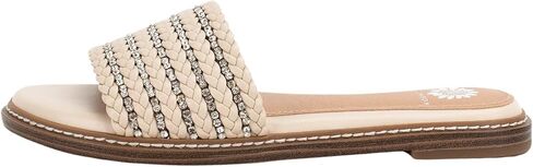Yellow Box Women's Lasky Slide Sandal with Rhinestones, Almond Toe Comfortable Flip-Flop in Saudi Arabia
