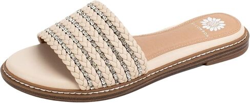 Yellow Box Women's Lasky Slide Sandal with Rhinestones, Almond Toe Comfortable Flip-Flop in Saudi Arabia