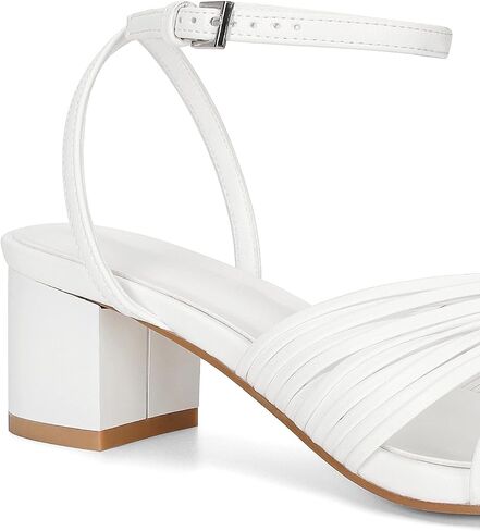 Dsevht Womens Bow Knot Heels Sandals Square Open Toe Chunky Heels Strappy Ankle Strap Sexy High Heel Sandals for Women in Saudi Arabia
