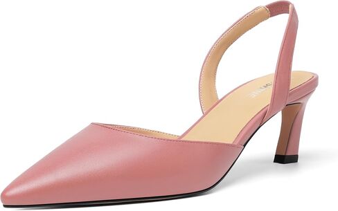 Womens Pointed Toe Slip On Dress Slingback Evening Matte Kitten Low Heel Pumps Shoes 2.2 Inch in Saudi Arabia
