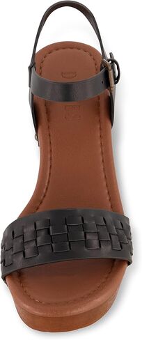 Dunes Women's Sealy Faux Wood Woven Heel Sandal +Comfort Foam & LiteSole Technology, Wide Widths Available in Kuwait