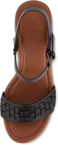 Dunes Women's Sealy Faux Wood Woven Heel Sandal +Comfort Foam & LiteSole Technology, Wide Widths Available in Kuwait