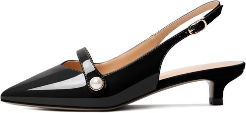 Zamikoo Kitten Heels للنساء مع حزام لؤلؤي، صنادل بكعب منخفض، حذاء بكعب مدبب للعمل والمكتب كاجوال 1.5 بوصة in Saudi Arabia