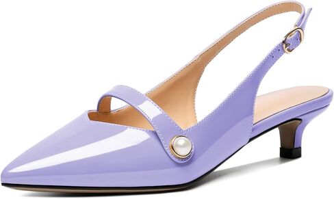 Zamikoo Kitten Heels للنساء مع حزام لؤلؤي، صنادل بكعب منخفض، حذاء بكعب مدبب للعمل والمكتب كاجوال 1.5 بوصة in Saudi Arabia