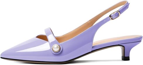 Zamikoo Kitten Heels للنساء مع حزام لؤلؤي، صنادل بكعب منخفض، حذاء بكعب مدبب للعمل والمكتب كاجوال 1.5 بوصة in Saudi Arabia