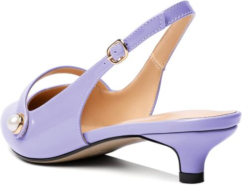 Zamikoo Kitten Heels للنساء مع حزام لؤلؤي، صنادل بكعب منخفض، حذاء بكعب مدبب للعمل والمكتب كاجوال 1.5 بوصة in Saudi Arabia