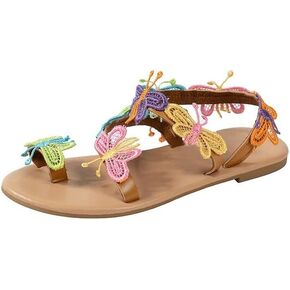 Women Summer Sandals Beach Flat Sandals Bohemian Butterfly Flip-Flops Causal Comfortable Shoes