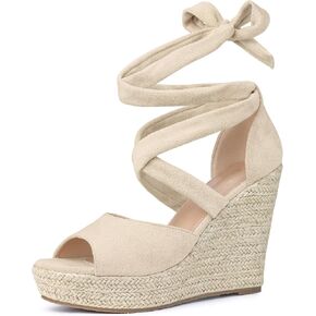 Perphy Lace Up Espadrilles Wedge Heels Sandals for Women