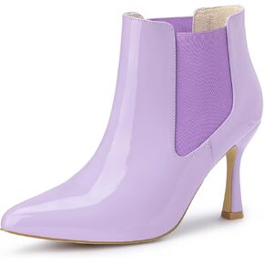 Allegra K Women's Pointed Toe Stiletto Heels Chelsea Ankle Booties