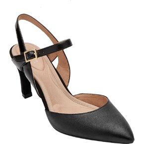 Rockport Women's Total Motion Sheehan 2 Piece Slingback Sandal Black Leather 8 W