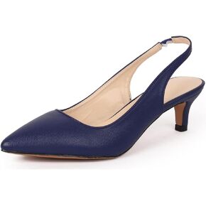 Women's Slingback Kitten Heel Pumps Ladies Closed Pointed Toe Dress Stiletto