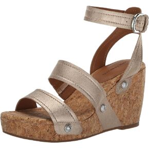 Lucky Brand Women's VALINTINA Wedge Sandal, Stardust, 5.5