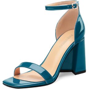 Square Open Toe Block High Heels for Women Ankle Strap Chunky Heeled Sandals Women's Summer Dress Sandal Shoes 3 Inch in Kuwait