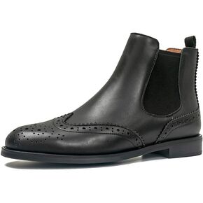 Women's Brogue Leather Chelsea Boots
