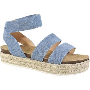 YOKI Women's Platform Espadrille Wedge Sandal