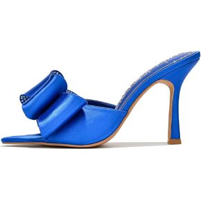 Cape Robbin Bellani Stiletto Slip-on Pointy High Heels with Rhinestone Bow