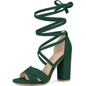 Perphy Strappy Chunky Heels Lace Up Sandals for Women
