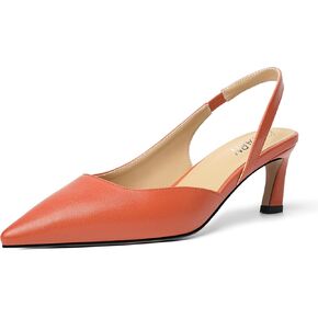 Womens Dress Slingback Pointed Toe Slip On Matte Solid Outdoor Kitten Low Heel Pumps Shoes 2.2 Inch