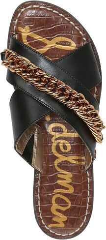 Sam Edelman Womens Gabrie Chain Crisscross Flat Sandals Black 7 Medium (B,M) in Saudi Arabia
