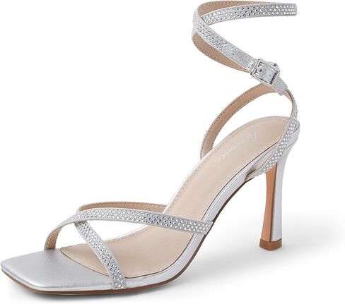 Arromic High Stilettos Heeled Sandals for Women Strappy Square Toe Heel Open Toe Heels Dressy Wedding Shoes Pumps Sandals in Saudi Arabia