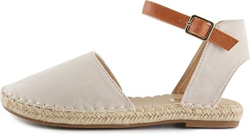 Alexis Leroy Women's Closed Toe Buckle Strap Comfortable Espadrille Sandals in Kuwait