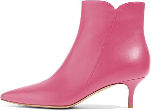 YDN Women Dressy Kitten Low Heel Ankle Boots Pointed Toe Booties Shoes with Zips Size 4-15 US in Kuwait