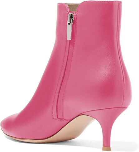 YDN Women Dressy Kitten Low Heel Ankle Boots Pointed Toe Booties Shoes with Zips Size 4-15 US in Kuwait