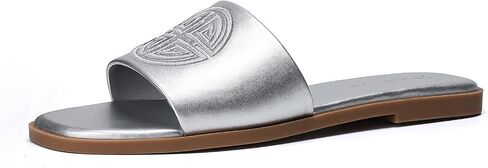 Womens Dressy Flat Sandals Memory Foam Comfy Cute Leather Slide for Summer in Saudi Arabia