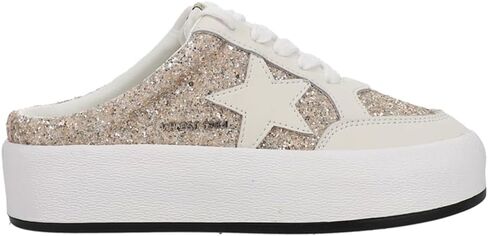 VINTAGE HAVANA Womens Val Glitter Platform Mule Sneakers Shoes Casual - Gold, White - Size 7.5 B in Saudi Arabia