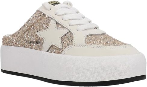 VINTAGE HAVANA Womens Val Glitter Platform Mule Sneakers Shoes Casual - Gold, White - Size 7.5 B in Saudi Arabia