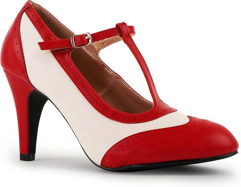 J. Adams Tango Heels for Women - T-Strap Round Toe Retro Oxford Pumps in Saudi Arabia
