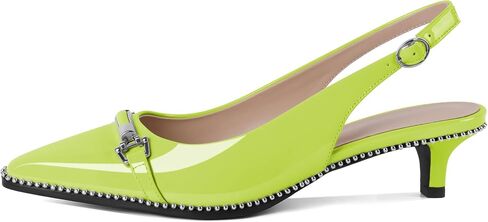 حذاء SAMMITOP Slingback بكعب قطط بمقدمة مدببة وحزام بإبزيم فضي مطرز وكعب منخفض سهل الارتداء مناسب لحفلات المواعدة والعمل 1.6 بوصة in Saudi Arabia