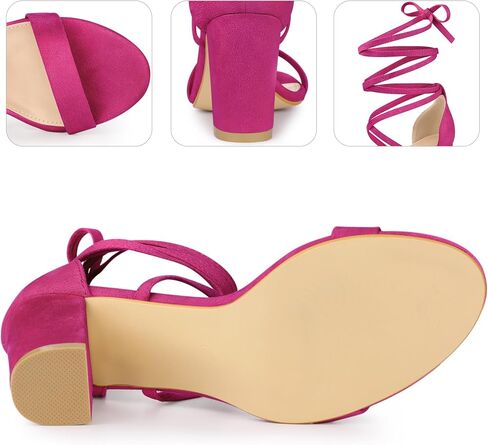 Perphy Open Toe Lace Up Tie up Chunky Heeled Sandals for Women in Saudi Arabia