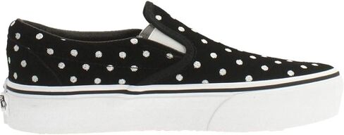 Vans Classic Slip-On Platform (Suede Polka Dot) Black/True White in Saudi Arabia