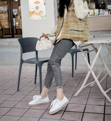 U-lite Women's Canvas White Shoes Platform Espadrille Classic Fashion Comfort Casual Lace Up Low Cut Sneakers in Saudi Arabia