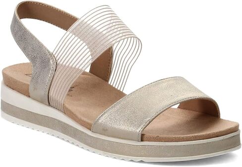 LifeStride Womens Zing Ankle Strap Flatform Sandals Gold 9.5 Wide (C,D,W) in Saudi Arabia