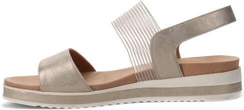 LifeStride Womens Zing Ankle Strap Flatform Sandals Gold 9.5 Wide (C,D,W) in Saudi Arabia
