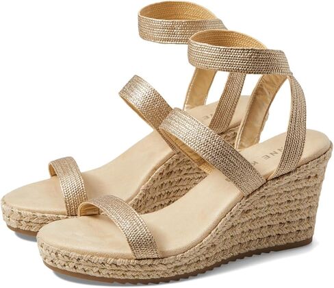 صندل نسائي من Anne Klein Willa Espadrille Wedge، بلاتينيوم، 6.5 in Saudi Arabia