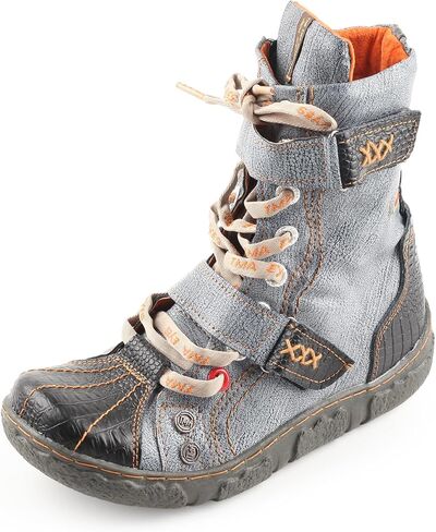 TMA EYES Women's PU Lining Flat Ankle Boots with Zipper - Perfect for Casual Wear in Saudi Arabia