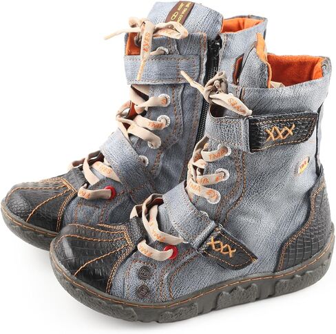 TMA EYES Women's PU Lining Flat Ankle Boots with Zipper - Perfect for Casual Wear in Saudi Arabia
