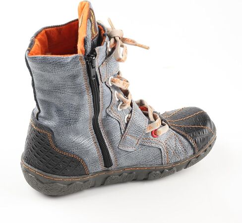 TMA EYES Women's PU Lining Flat Ankle Boots with Zipper - Perfect for Casual Wear in Saudi Arabia
